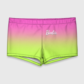 Мужские купальные плавки 3D с принтом Барби: градиент розовый и ярко зеленый , Полиэстер 85%, Спандекс 15% |  | Тематика изображения на принте: 