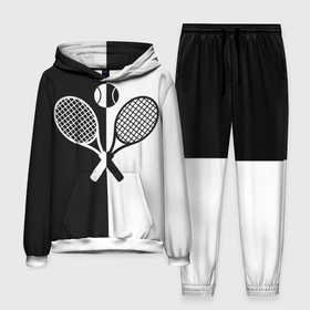 Мужской костюм с толстовкой 3D с принтом Теннис   чёрно белое в Тюмени,  |  | 