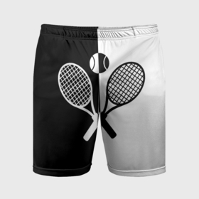 Мужские шорты спортивные с принтом Теннис   чёрно белое в Тюмени,  |  | 