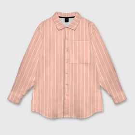 Мужская рубашка oversize 3D с принтом Строгий персиковый в полоску в Тюмени,  |  | 