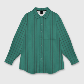 Мужская рубашка oversize 3D с принтом Насыщенный зелёный в полоску в Тюмени,  |  | 