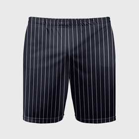 Мужские шорты спортивные с принтом Строгий тёмно синий в полоску в Тюмени,  |  | Тематика изображения на принте: 