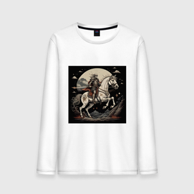 Мужской лонгслив хлопок с принтом Рыцарь на коне под луной в Кировске, 100% хлопок |  | Тематика изображения на принте: 