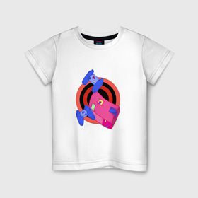 Детская футболка хлопок с принтом Game console в Курске, 100% хлопок | круглый вырез горловины, полуприлегающий силуэт, длина до линии бедер | 