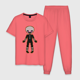 Мужская пижама хлопок с принтом Марионетка пиксельная в Тюмени, 100% хлопок | брюки и футболка прямого кроя, без карманов, на брюках мягкая резинка на поясе и по низу штанин
 | 
