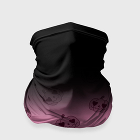 Бандана-труба 3D с принтом Черно розовый градиент и хэллоуинские тыквы паттерн , 100% полиэстер, ткань с особыми свойствами — Activecool | плотность 150‒180 г/м2; хорошо тянется, но сохраняет форму | 