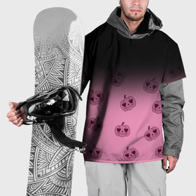 Накидка на куртку 3D с принтом Черно розовый градиент и хэллоуинские тыквы паттерн в Кировске, 100% полиэстер |  | Тематика изображения на принте: 