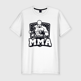 Мужская футболка хлопок Slim с принтом Mixed martial arts , 92% хлопок, 8% лайкра | приталенный силуэт, круглый вырез ворота, длина до линии бедра, короткий рукав | 