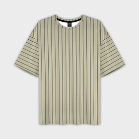 Мужская футболка oversize 3D с принтом Серо бежевый широкая полоска в Курске,  |  | 