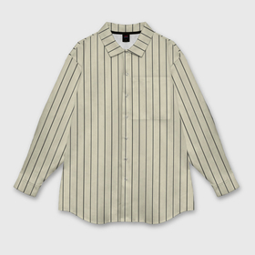 Мужская рубашка oversize 3D с принтом Серо бежевый широкая полоска в Тюмени,  |  | 