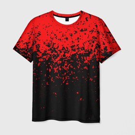 Мужская футболка 3D с принтом Красно чёрный переход в Екатеринбурге, 100% полиэфир | прямой крой, круглый вырез горловины, длина до линии бедер | 