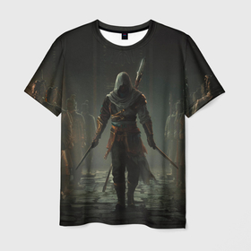 Мужская футболка 3D с принтом Герой assassins creed jade в Санкт-Петербурге, 100% полиэфир | прямой крой, круглый вырез горловины, длина до линии бедер | 