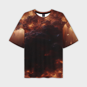 Мужская футболка oversize 3D с принтом Взрыв нейронной звезды в космосе в Новосибирске,  |  | 