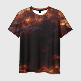 Мужская футболка 3D с принтом Взрыв нейронной звезды в космосе в Кировске, 100% полиэфир | прямой крой, круглый вырез горловины, длина до линии бедер | 