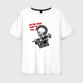 Мужская футболка хлопок Oversize с принтом Призрак ходит по Европе в Рязани, 100% хлопок | свободный крой, круглый ворот, “спинка” длиннее передней части | Тематика изображения на принте: 