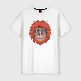 Мужская футболка хлопок Slim с принтом Orange monkey в Курске, 92% хлопок, 8% лайкра | приталенный силуэт, круглый вырез ворота, длина до линии бедра, короткий рукав | 