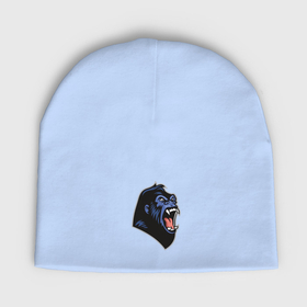 Мужская шапка демисезонная с принтом Крик гориллы в Курске,  |  | Тематика изображения на принте: 