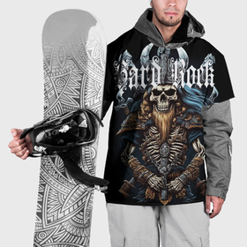 Накидка на куртку 3D с принтом Скелет викинга под Hard Rock в Кировске, 100% полиэстер |  | 