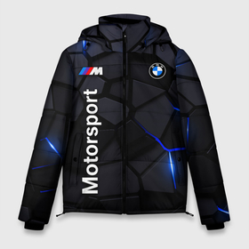Мужская зимняя куртка 3D с принтом BMW Motorsport   плиты с эффектом свечения в Екатеринбурге, верх — 100% полиэстер; подкладка — 100% полиэстер; утеплитель — 100% полиэстер | длина ниже бедра, свободный силуэт Оверсайз. Есть воротник-стойка, отстегивающийся капюшон и ветрозащитная планка. 

Боковые карманы с листочкой на кнопках и внутренний карман на молнии. | 
