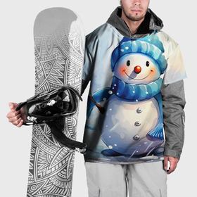 Накидка на куртку 3D с принтом Большой  снеговик в Тюмени, 100% полиэстер |  | 