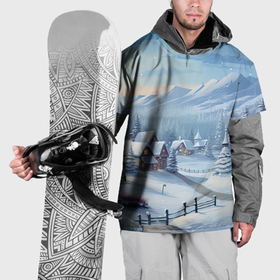 Накидка на куртку 3D с принтом Зимнее  настроение , 100% полиэстер |  | Тематика изображения на принте: 