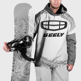 Накидка на куртку 3D с принтом Geely speed на светлом фоне со следами шин , 100% полиэстер |  | Тематика изображения на принте: 