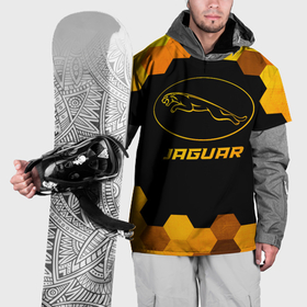 Накидка на куртку 3D с принтом Jaguar   gold gradient в Новосибирске, 100% полиэстер |  | 