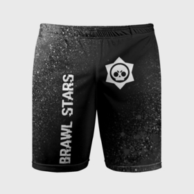 Мужские шорты спортивные с принтом Brawl Stars glitch на темном фоне вертикально в Кировске,  |  | 