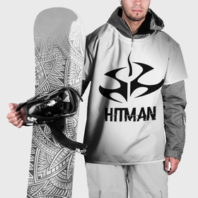 Накидка на куртку 3D с принтом Hitman glitch на светлом фоне в Тюмени, 100% полиэстер |  | Тематика изображения на принте: 