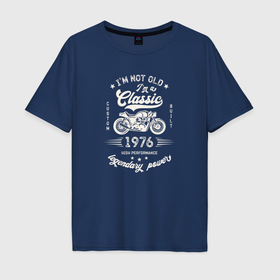 Мужская футболка хлопок Oversize с принтом Классика 1976 в Екатеринбурге, 100% хлопок | свободный крой, круглый ворот, “спинка” длиннее передней части | 