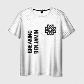 Мужская футболка 3D с принтом Breaking Benjamin glitch на светлом фоне вертикально в Кировске, 100% полиэфир | прямой крой, круглый вырез горловины, длина до линии бедер | 