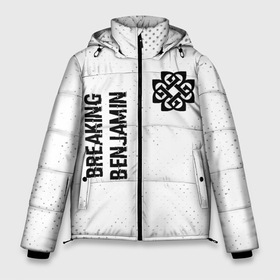 Мужская зимняя куртка 3D с принтом Breaking Benjamin glitch на светлом фоне вертикально в Екатеринбурге, верх — 100% полиэстер; подкладка — 100% полиэстер; утеплитель — 100% полиэстер | длина ниже бедра, свободный силуэт Оверсайз. Есть воротник-стойка, отстегивающийся капюшон и ветрозащитная планка. 

Боковые карманы с листочкой на кнопках и внутренний карман на молнии. | 