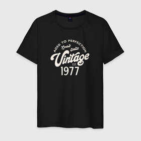 Мужская футболка хлопок с принтом 1977 год   выдержанный до совершенства в Кировске, 100% хлопок | прямой крой, круглый вырез горловины, длина до линии бедер, слегка спущенное плечо. | 