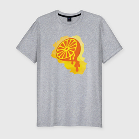 Мужская футболка хлопок Slim с принтом Сочный апельсин , 92% хлопок, 8% лайкра | приталенный силуэт, круглый вырез ворота, длина до линии бедра, короткий рукав | 