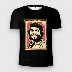 Мужская футболка 3D Slim с принтом Команданте Че Гевара в Тюмени, 100% полиэстер с улучшенными характеристиками | приталенный силуэт, круглая горловина, широкие плечи, сужается к линии бедра | 
