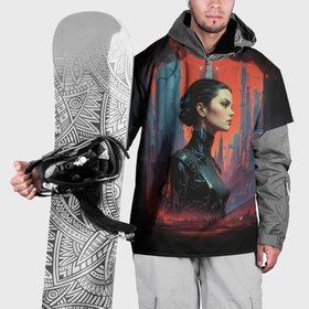 Накидка на куртку 3D с принтом Девушка из далекого будущего в Кировске, 100% полиэстер |  | Тематика изображения на принте: 