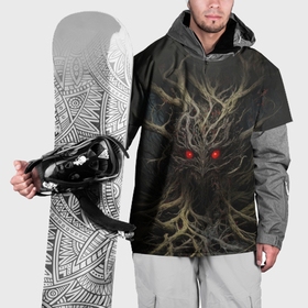 Накидка на куртку 3D с принтом Монстр с красными глазами , 100% полиэстер |  | Тематика изображения на принте: 