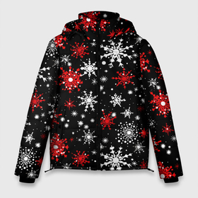 Мужская зимняя куртка 3D с принтом Белые и красные снежинки на черном фоне   нейросеть в Петрозаводске, верх — 100% полиэстер; подкладка — 100% полиэстер; утеплитель — 100% полиэстер | длина ниже бедра, свободный силуэт Оверсайз. Есть воротник-стойка, отстегивающийся капюшон и ветрозащитная планка. 

Боковые карманы с листочкой на кнопках и внутренний карман на молнии. | 