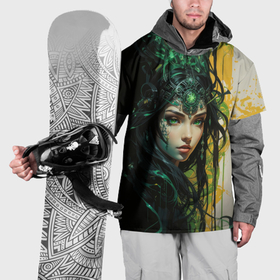 Накидка на куртку 3D с принтом Изумрудная волшебница , 100% полиэстер |  | Тематика изображения на принте: 