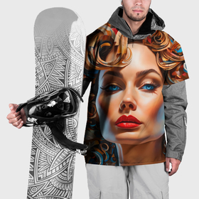 Накидка на куртку 3D с принтом Нейросеть   портрет девушки в абстракции , 100% полиэстер |  | Тематика изображения на принте: 