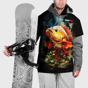 Накидка на куртку 3D с принтом Carp fisherman , 100% полиэстер |  | Тематика изображения на принте: 