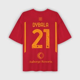Мужская футболка oversize 3D с принтом Пауло Дибала ФК Рома форма 23 24 домашняя в Санкт-Петербурге,  |  | 