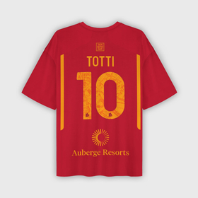 Мужская футболка oversize 3D с принтом Тотти ФК Рома форма 23 24 домашняя ,  |  | 