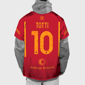 Накидка на куртку 3D с принтом Тотти ФК Рома форма 23 24 домашняя , 100% полиэстер |  | 