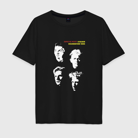 Мужская футболка хлопок Oversize с принтом Depeche Mode   Black celebration tour в Белгороде, 100% хлопок | свободный крой, круглый ворот, “спинка” длиннее передней части | 