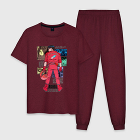 Мужская пижама хлопок с принтом Канеда из аниме акира в Новосибирске, 100% хлопок | брюки и футболка прямого кроя, без карманов, на брюках мягкая резинка на поясе и по низу штанин
 | 