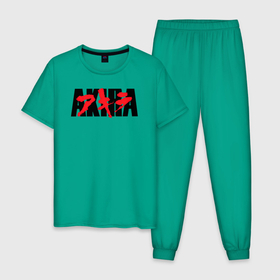 Мужская пижама хлопок с принтом Акира аниме из 1998 в Санкт-Петербурге, 100% хлопок | брюки и футболка прямого кроя, без карманов, на брюках мягкая резинка на поясе и по низу штанин
 | 