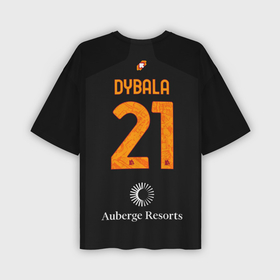 Мужская футболка oversize 3D с принтом Пауло Дибала ФК Рома форма 23 24 третья в Санкт-Петербурге,  |  | 