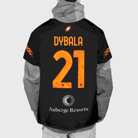 Накидка на куртку 3D с принтом Пауло Дибала ФК Рома форма 23 24 третья в Тюмени, 100% полиэстер |  | 