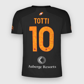 Мужская футболка 3D Slim с принтом Тотти ФК Рома форма 23 24 третья в Белгороде, 100% полиэстер с улучшенными характеристиками | приталенный силуэт, круглая горловина, широкие плечи, сужается к линии бедра | 